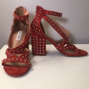 Steve Madden Orange Studded Heels